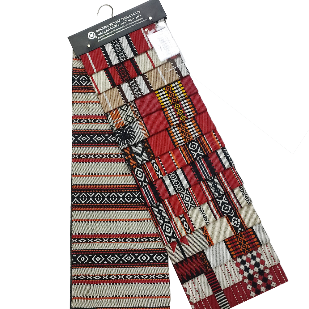 Vlastný arabský štýl Červená a čierna jacquard Sada Sada Sofa Čalúnenie Tkanina